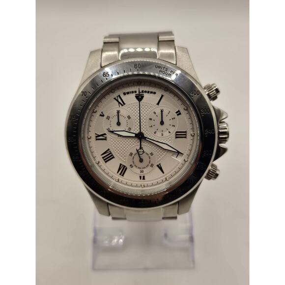 Swiss Legend Stainless Steel Chrinograpgh Men's Watch. 6.75" Band. - Picture 2 of 14